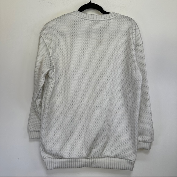 Vintage Style Easter Bunny Print Crewneck Sweatshirt White M - Picture 6 of 6